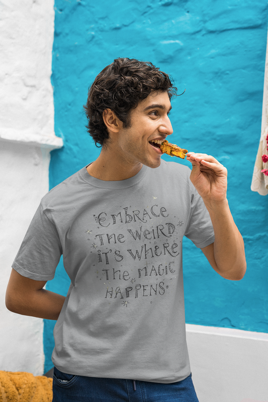 Embrace the Weird T-Shirt, Unisex Softstyle Tee, Creative Gift for Artists, Fun Casual Wear, Unique Statement Shirt