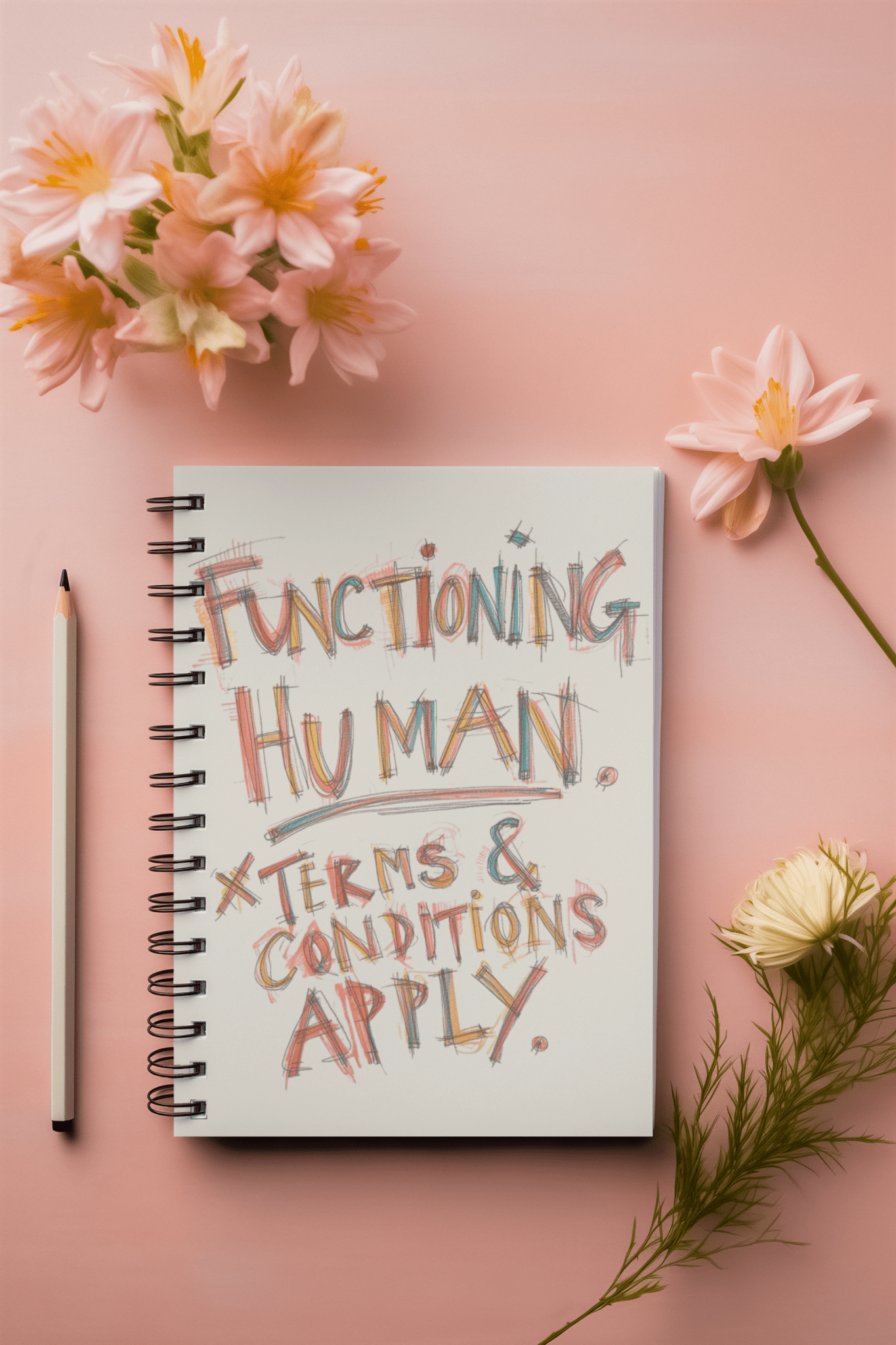 Colorful Spiral Notebook - Functioning Human, Fun Journal - You're My Kind of Weird Paper products