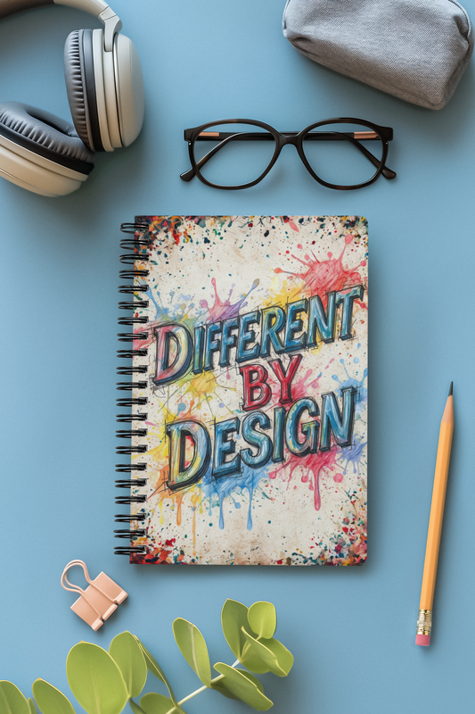 Spiral Notebook - Different By Design | Colorful Ruled Journal, Stationery Gift, Artist Sketchbook, Note-taking, Creative Writing