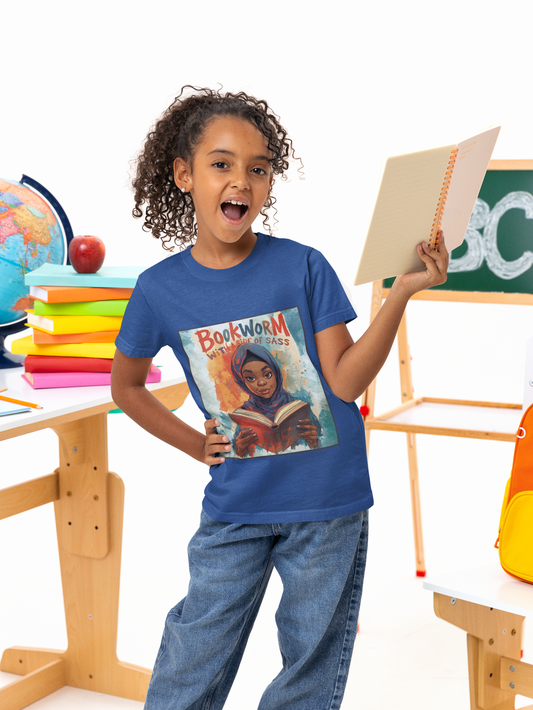 Kids Bookworm Sass Tee, Fun T-Shirt for Young Readers, Gift for Book Lovers, Back to School Apparel, Cute Kid's Graphic Tee