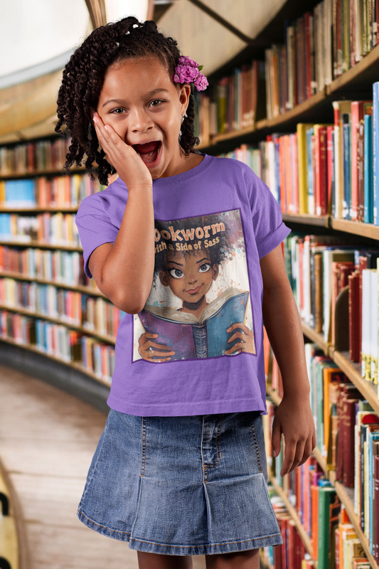 Kids Bookworm Sass Tee, Fun T-Shirt for Young Readers, Gift for Book Lovers, Back to School Apparel, Cute Kid's Graphic Tee