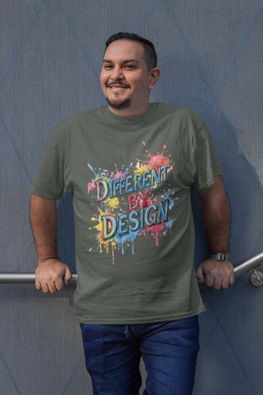 Colorful Different by Design Unisex Tee, Inspirational T-Shirt, Unique Gift for Artists, Creative Expression Apparel, Everyday Wear