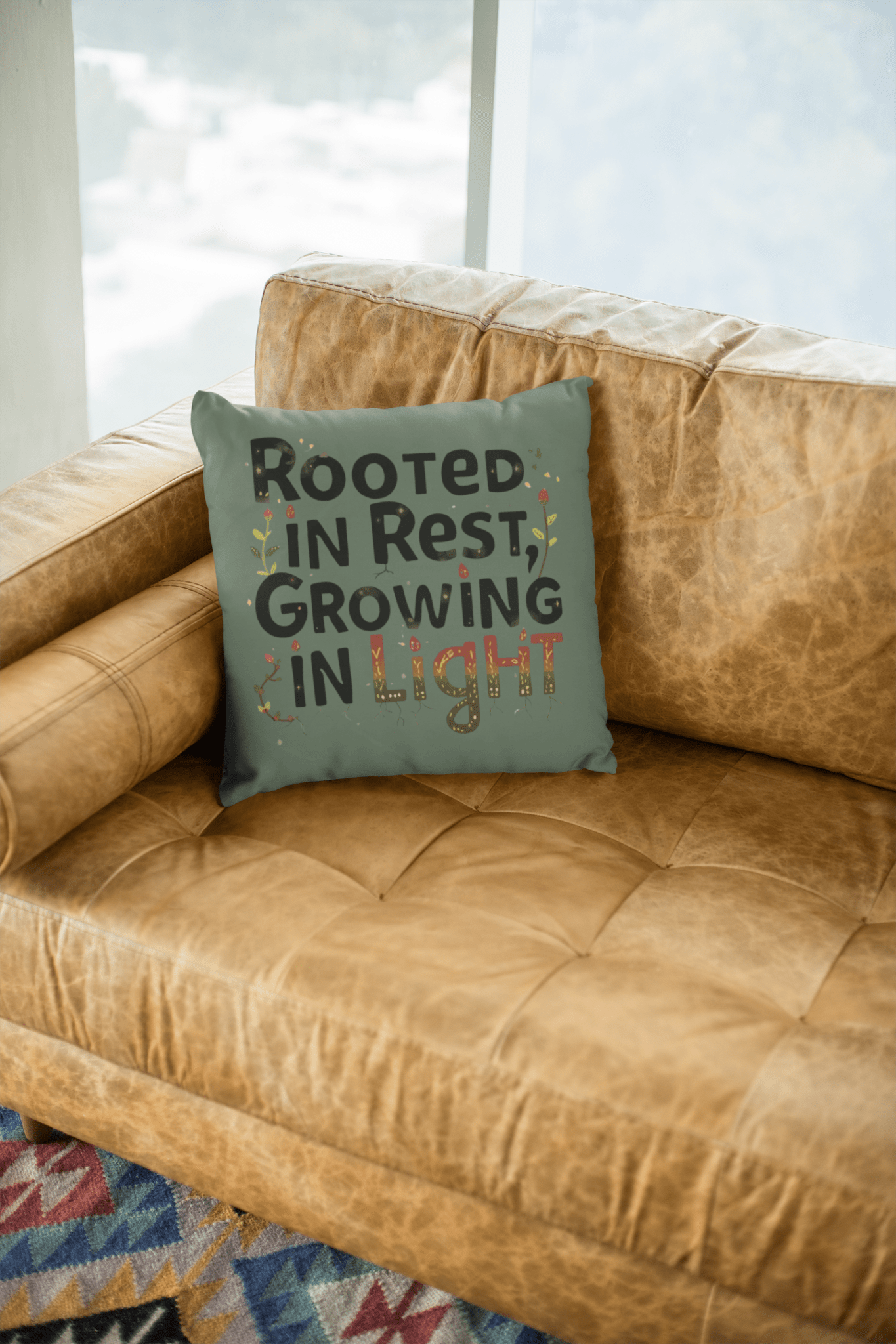 Rooted in Rest, Growing in Light Kwanzaa Pillow – Mindful Home Decor for Renewal & Growth - You're My Kind of Weird