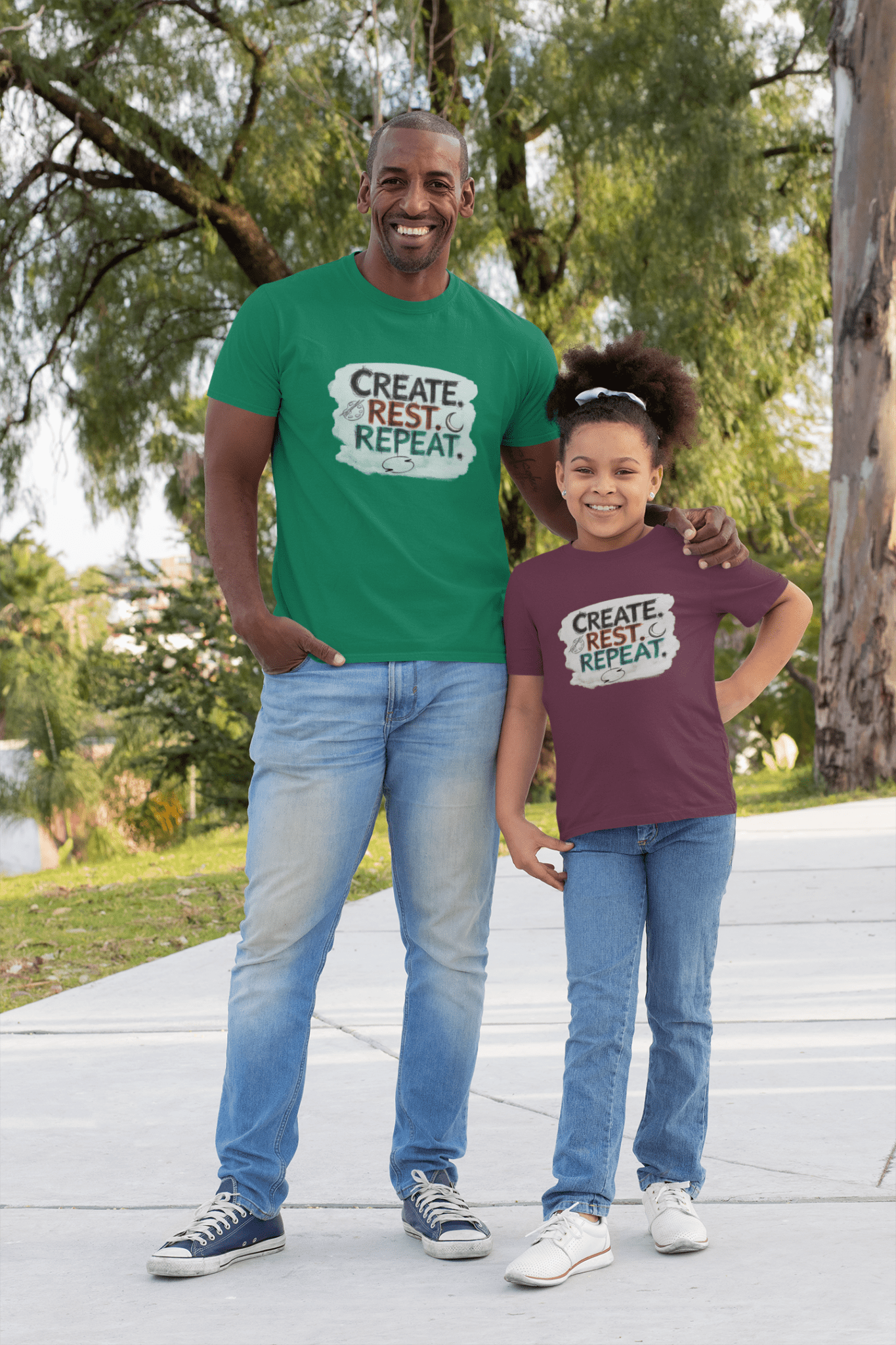 Create. Rest. Repeat. Kids Kwanzaa Shirt | Youth Creativity Tee | Uplifting Holiday Gift for Young Dreamers - You're My Kind of Weird