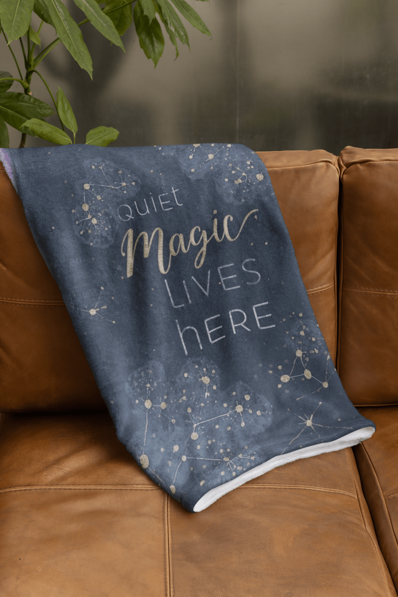 Quiet Magic Lives Here Plush Blanket – Cozy Celestial Throw for Neurodivergent Calm - You're My Kind of Weird