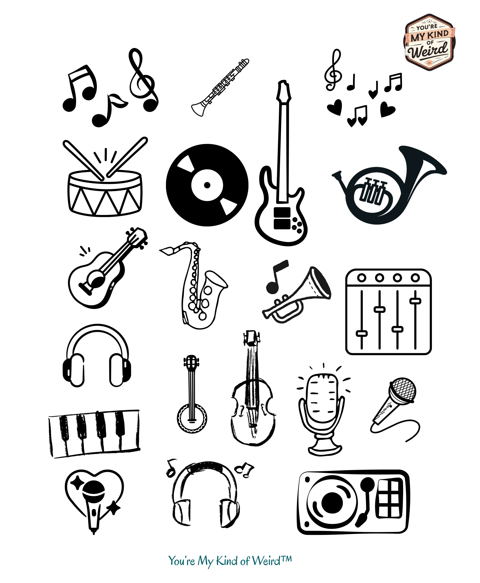 Customized Idiosyncratically Me doodle collage tee - You're My Kind of Weird
