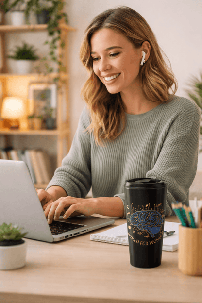 Wired for Wonder Travel Mug (15oz) - You're My Kind of Weird