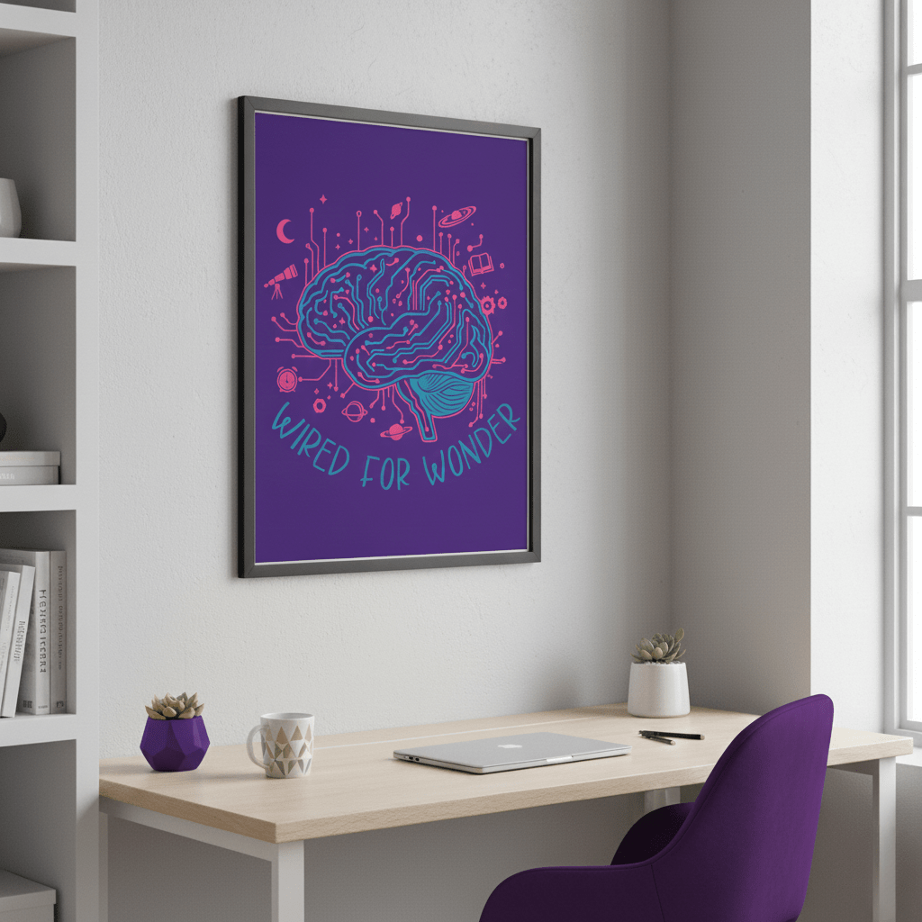 Rolled Poster — Wired for Wonder Art Print (Purple Edition) - You're My Kind of Weird
