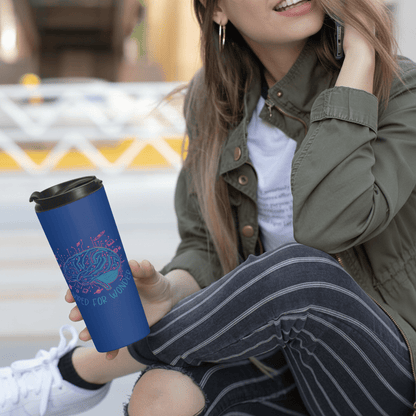 Wired for Wonder Travel Tumbler – Blue Neon Edition (15oz) - You're My Kind of Weird