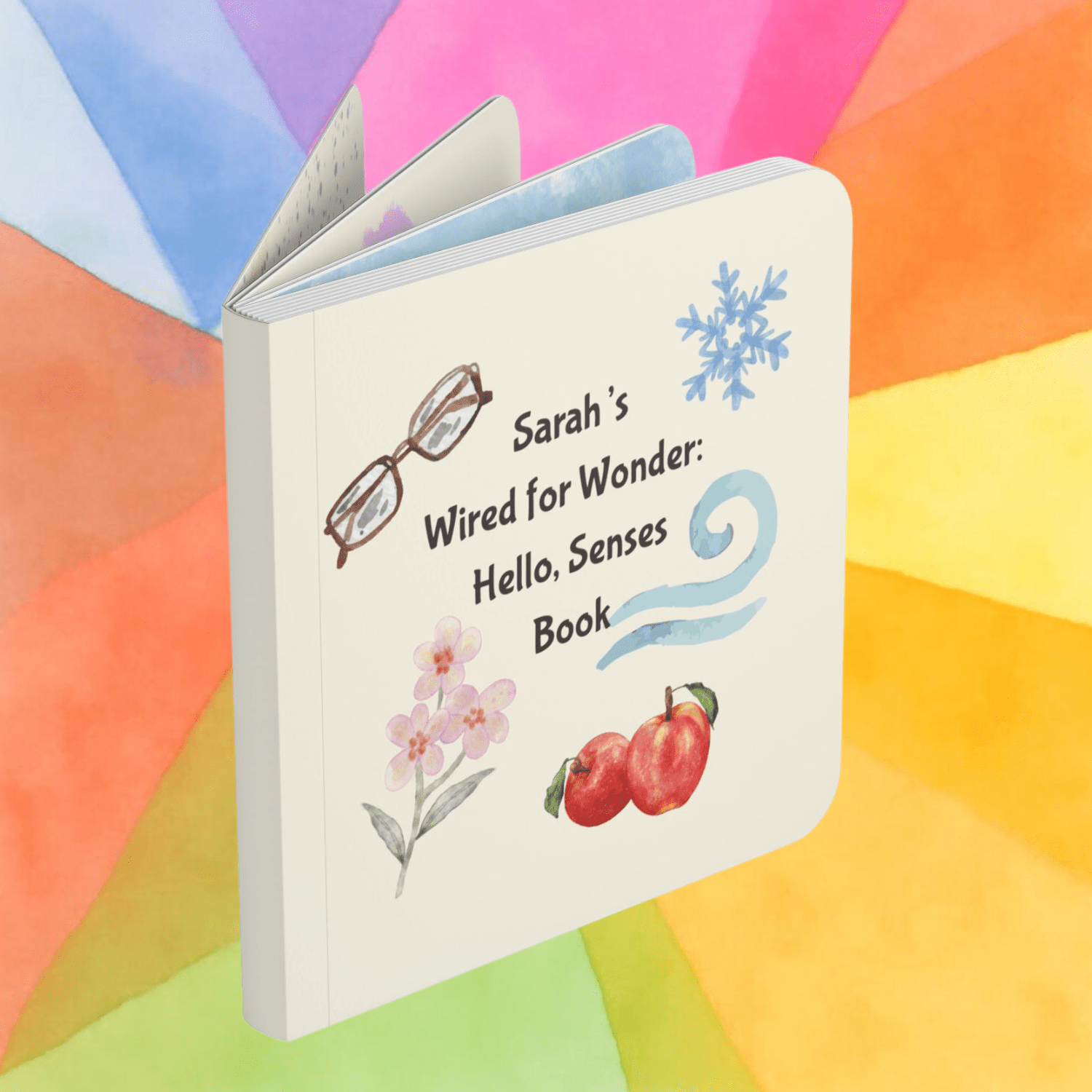 Personalized Baby Board Book "Wired for Wonder: Hello, Senses" A First Sensory Book - You're My Kind of Weird