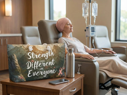 Weekender Bag — "Strength Looks Different on Everyone" Inspirational Breast Cancer Support Tote - You're My Kind of Weird