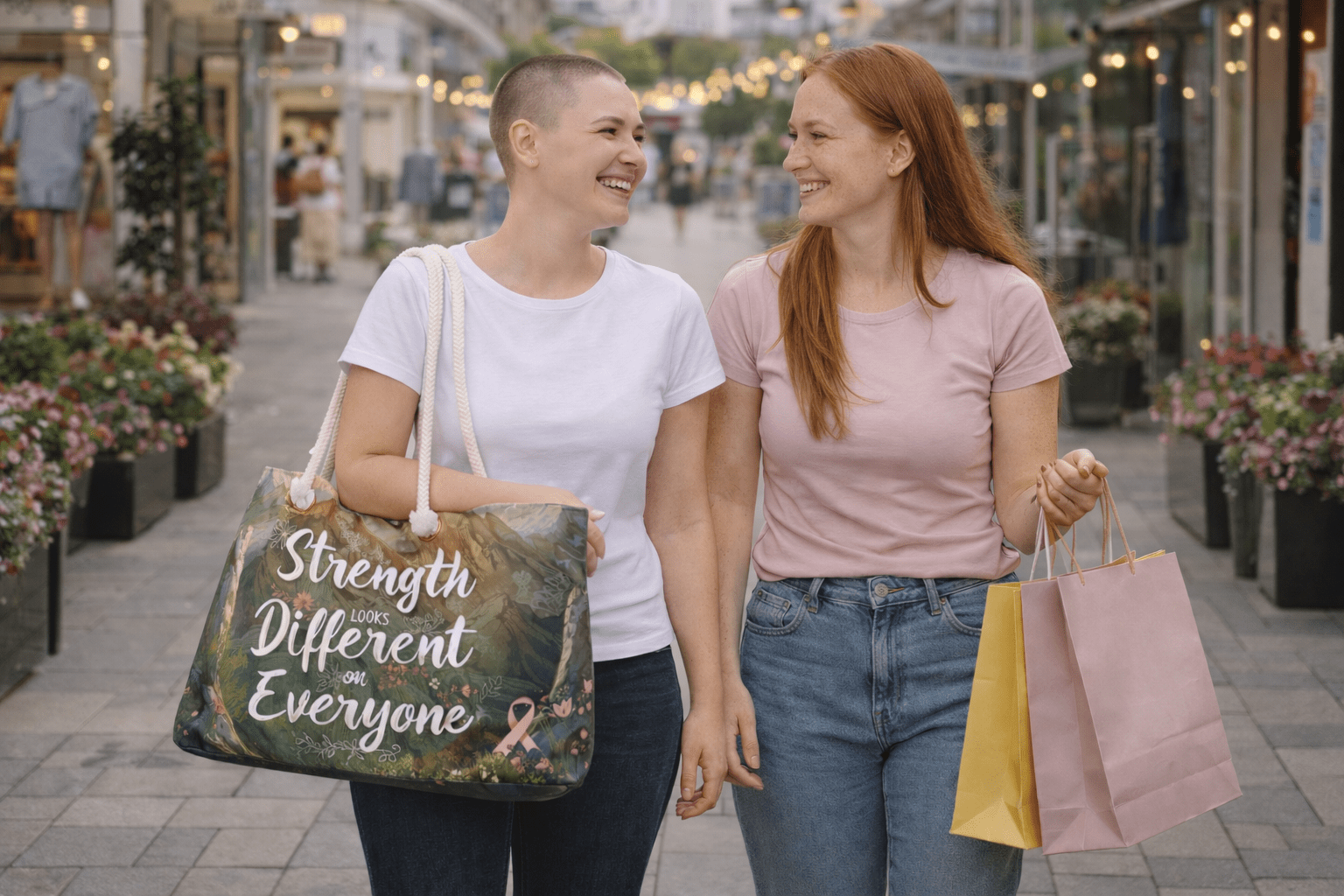 Weekender Bag — "Strength Looks Different on Everyone" Inspirational Breast Cancer Support Tote - You're My Kind of Weird