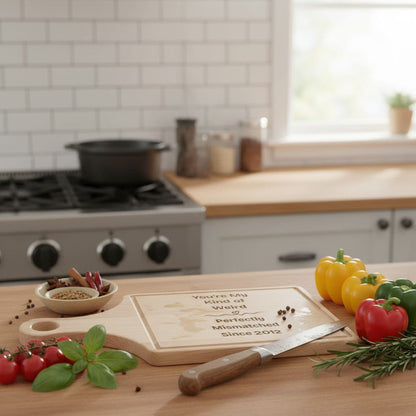 You're My Kind of Weird, Perfectly Mismatched Since [Custom Year] Wooden Cutting Board - You're My Kind of Weird