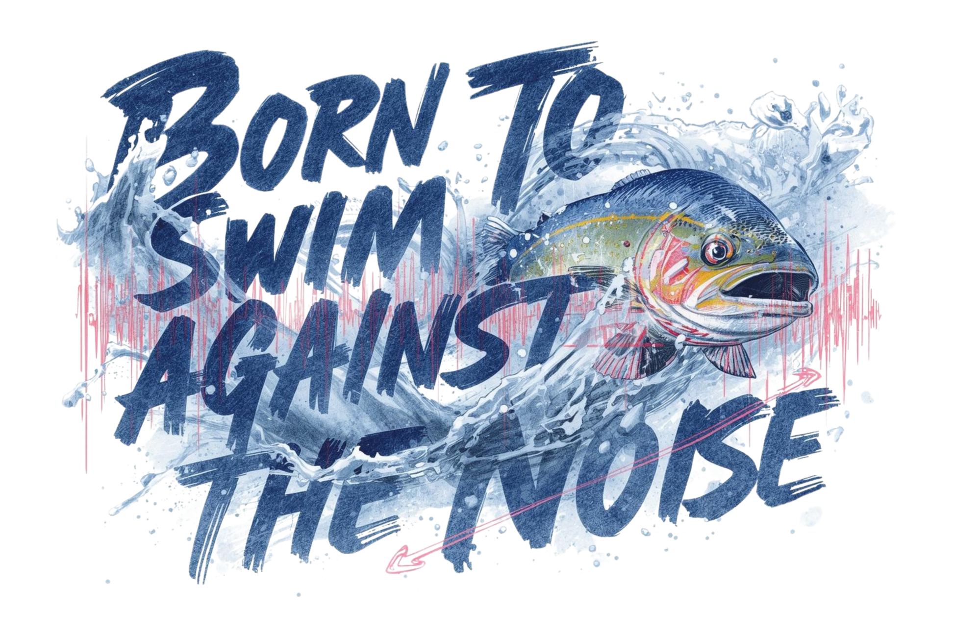 Born to Swim Against the Noise Hoodie | Gift for Deep Thinkers & Creatives - You're My Kind of Weird