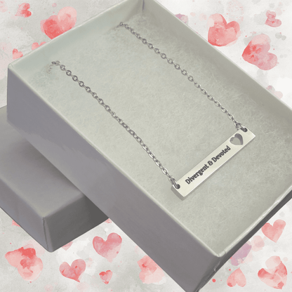 Divergent & Devoted Engraved Heart Bar Necklace - You're My Kind of Weird