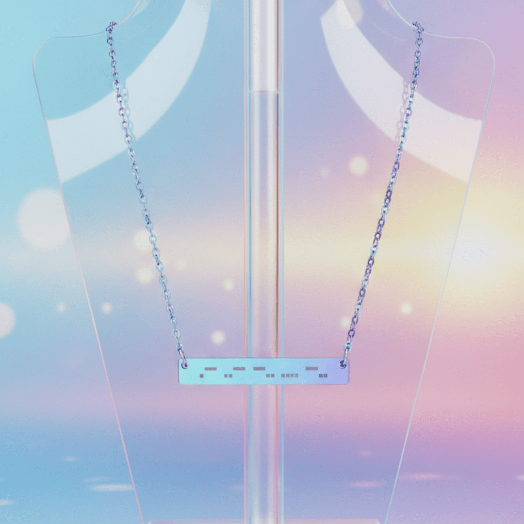 AuDHD Morse Code Bar Necklace | Autism + ADHD Minimalist Engraved Pendant | Neurodivergent Jewelry - You're My Kind of Weird