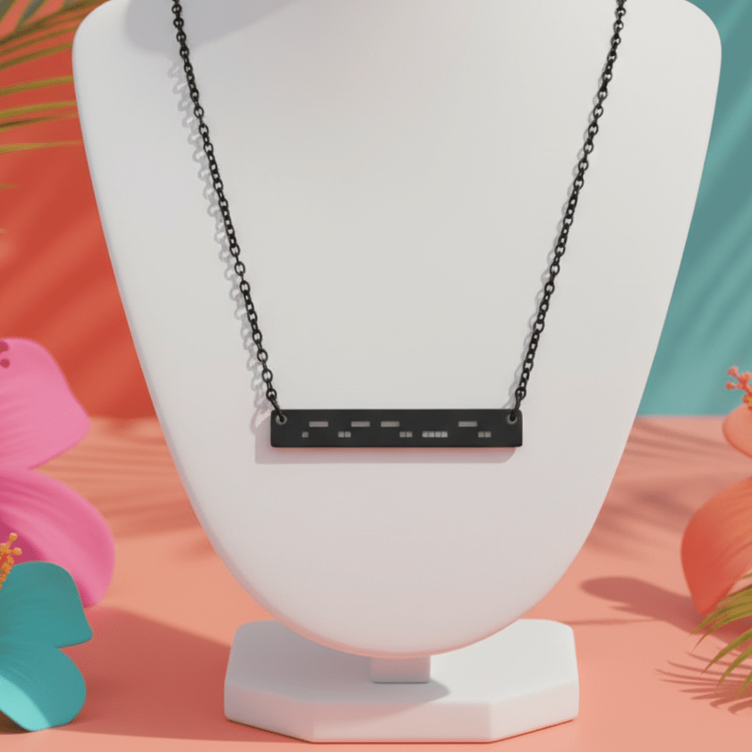 AuDHD Morse Code Bar Necklace | Autism + ADHD Minimalist Engraved Pendant | Neurodivergent Jewelry - You're My Kind of Weird