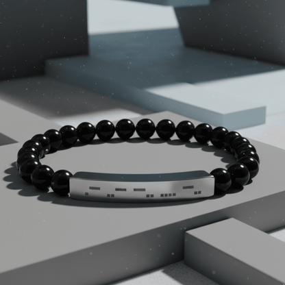 AuDHD Morse Code Bracelet | Natural Stone Stretch Bracelet | Neurodiverse Jewelry - You're My Kind of Weird