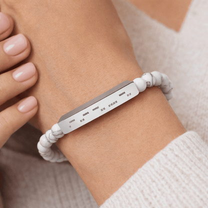 AuDHD Morse Code Bracelet | Natural Stone Stretch Bracelet | Neurodiverse Jewelry - You're My Kind of Weird