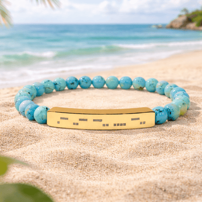 AuDHD Morse Code Bracelet | Natural Stone Stretch Bracelet | Neurodiverse Jewelry - You're My Kind of Weird