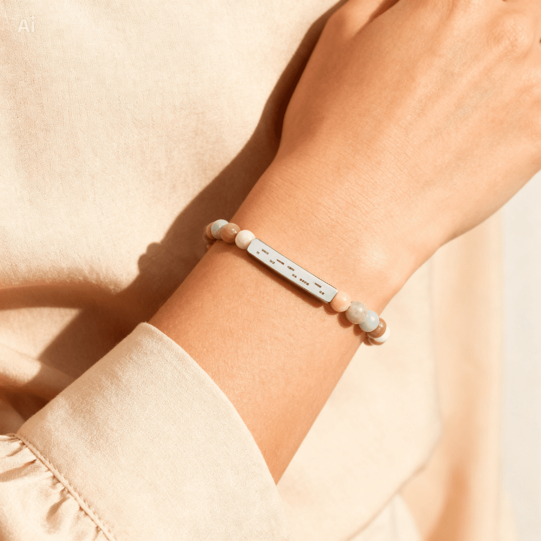 AuDHD Morse Code Bracelet | Natural Stone Stretch Bracelet | Neurodiverse Jewelry - You're My Kind of Weird