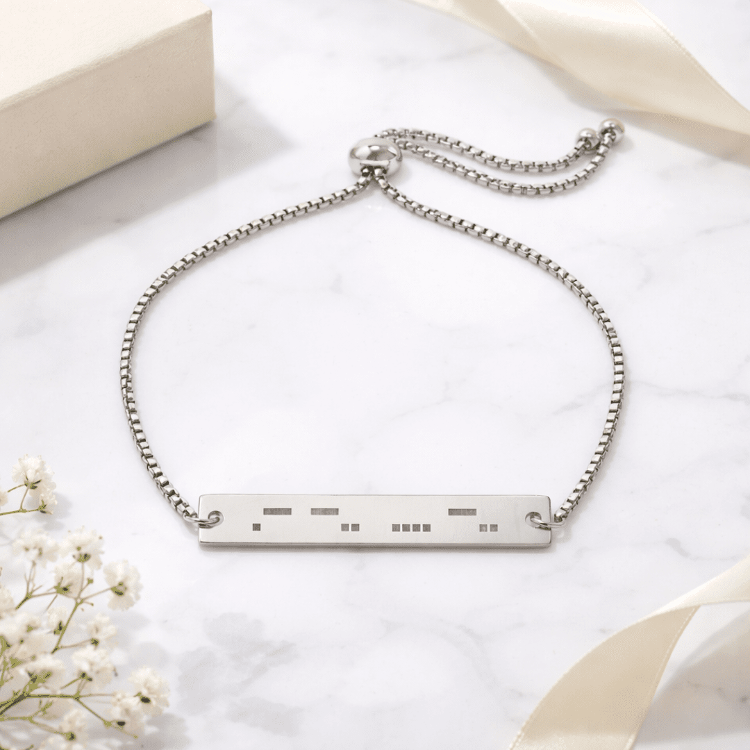 ADHD Neurodiverse Morse Code Bracelet – Adjustable Gold Bar Bracelet, Hypoallergenic - You're My Kind of Weird