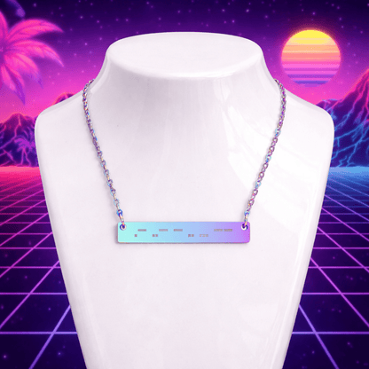 Autism Morse Code Bar Necklace | Minimalist Engraved Stainless Steel Pendant | Subtle Neurodiversity Jewelry - You're My Kind of Weird