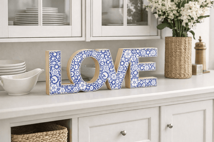 Freestanding Blue Gear Wooden Letters & Shapes - You're My Kind of Weird
