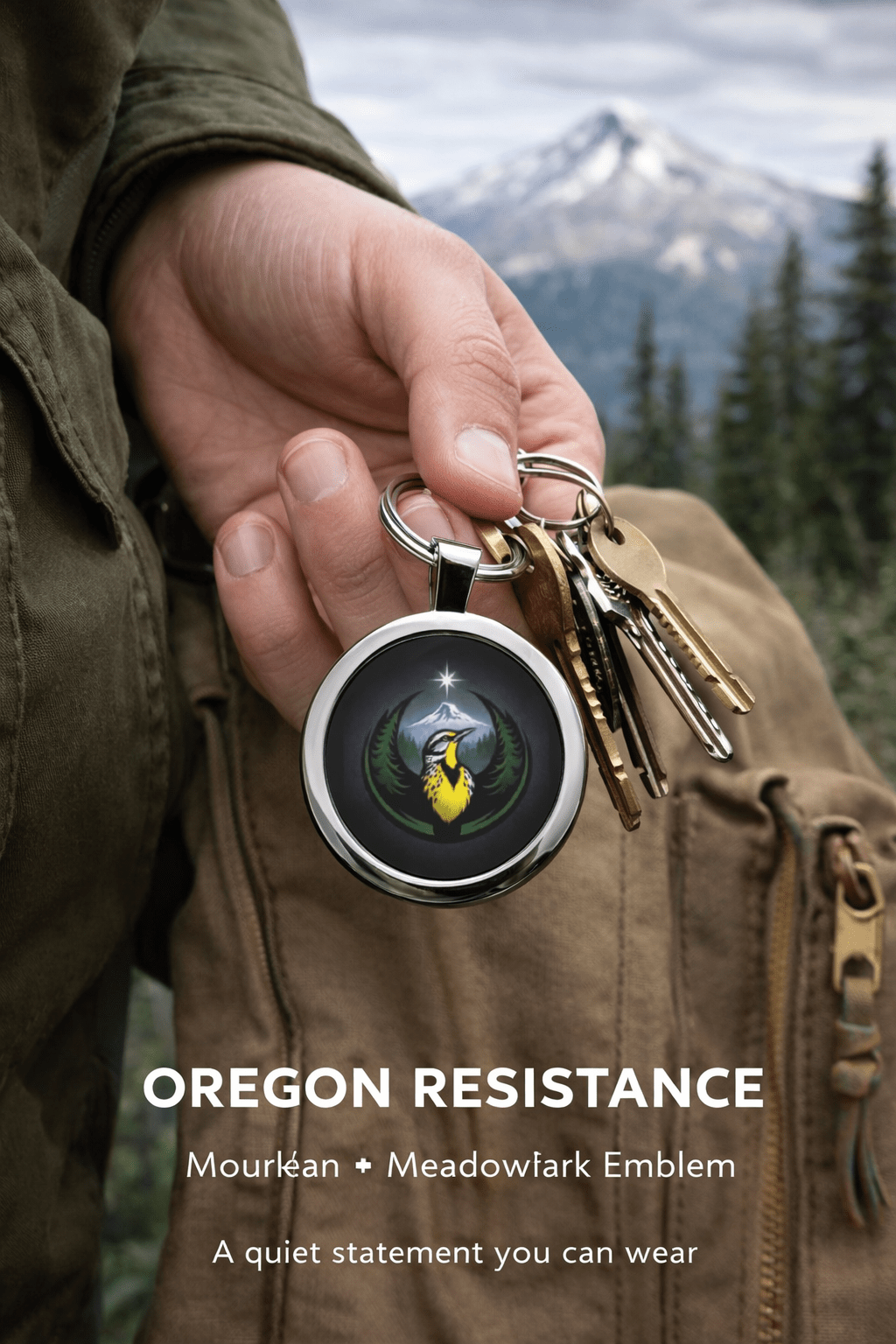 Oregon Resistance Meadowlark Keychain - You're My Kind of Weird