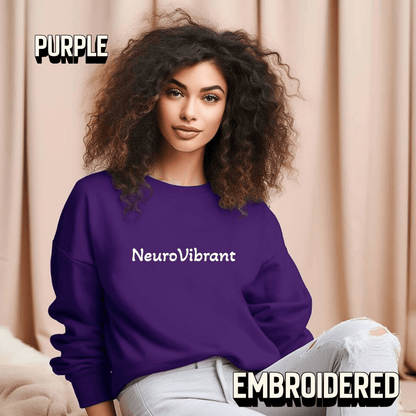 NeuroVibrant Embroidered Sweatshirt – Premium Midweight Crewneck - You're My Kind of Weird