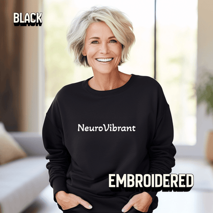 NeuroVibrant Embroidered Sweatshirt – Premium Midweight Crewneck - You're My Kind of Weird