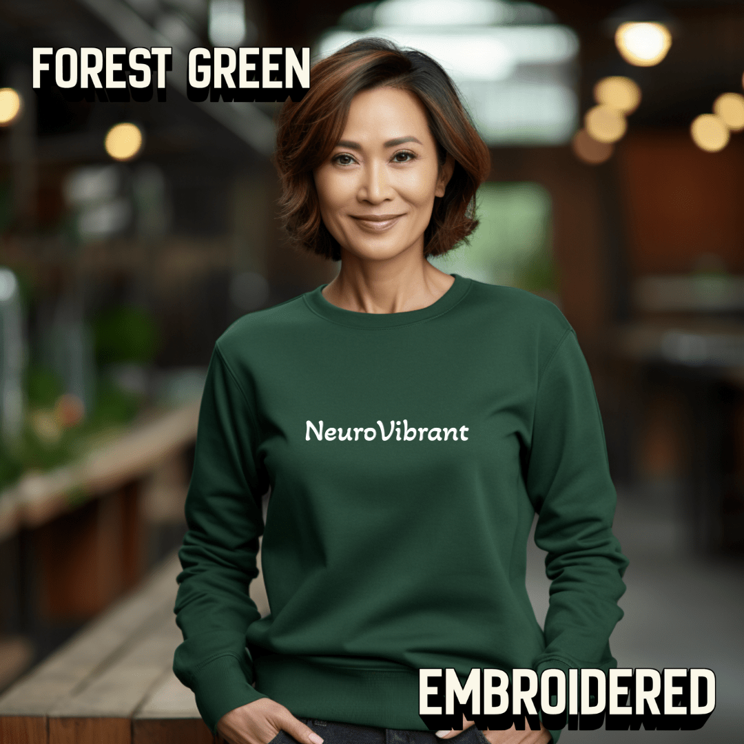 NeuroVibrant Embroidered Sweatshirt – Premium Midweight Crewneck - You're My Kind of Weird