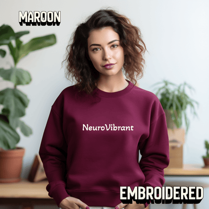 NeuroVibrant Embroidered Sweatshirt – Premium Midweight Crewneck - You're My Kind of Weird