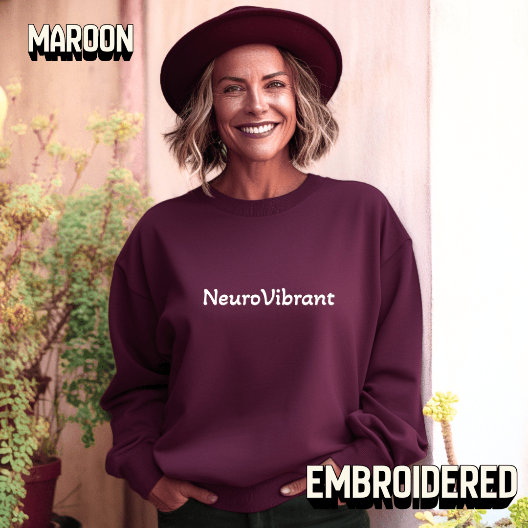 NeuroVibrant Embroidered Sweatshirt – Premium Midweight Crewneck - You're My Kind of Weird