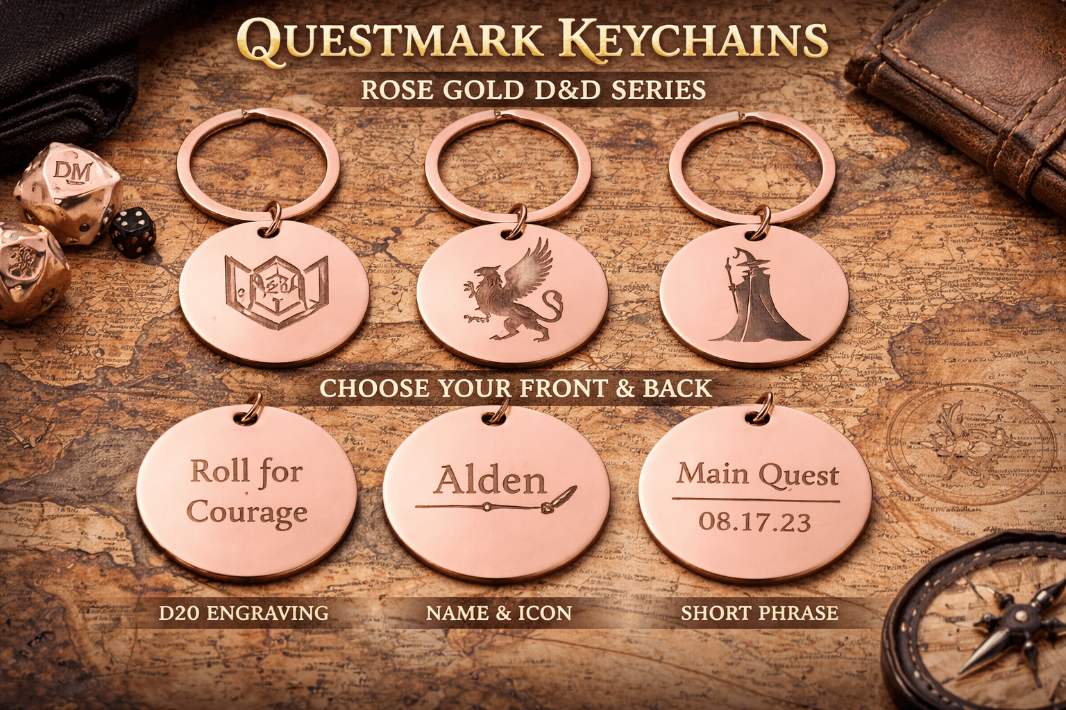Custom DnD Keychain | Personalized Double Sided Engraved Keyring - You're My Kind of Weird