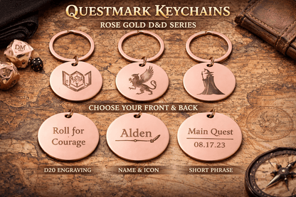 Custom DnD Keychain | Personalized Double Sided Engraved Keyring - You're My Kind of Weird