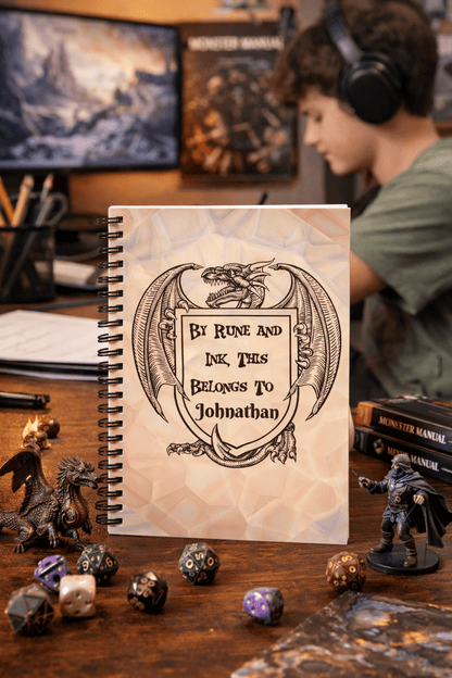 Dragon Crest Notebook Personalized Gothic Shield Spiral Notebook - You're My Kind of Weird