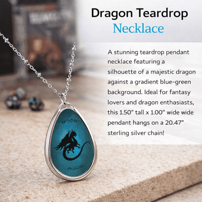 Dragon Necklace for Fantasy Lovers Teardrop Dragon Pendant - You're My Kind of Weird