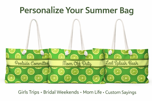 Personalized Dopamine Bag: Lime Weekender Summer Beach Bag - You're My Kind of Weird