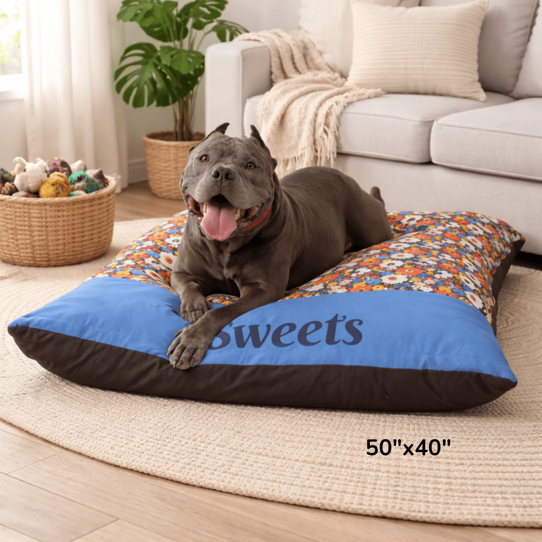 Personalized Floral Pet Bed with Name | Custom Dog Bed or Cat Bed - You're My Kind of Weird