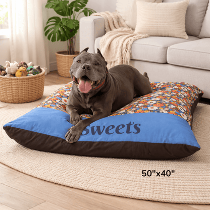 Personalized Floral Pet Bed with Name | Custom Dog Bed or Cat Bed - You're My Kind of Weird
