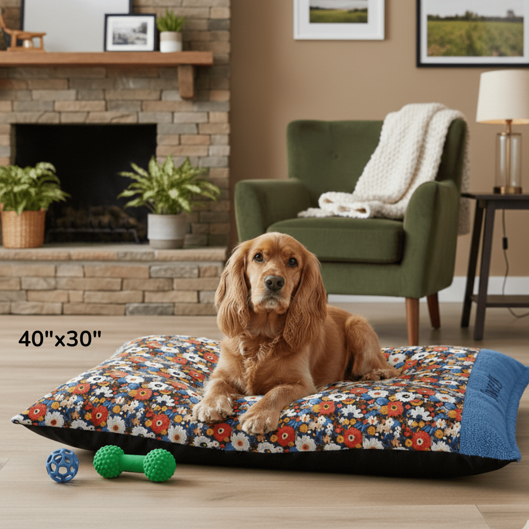 Personalized Floral Pet Bed with Name | Custom Dog Bed or Cat Bed - You're My Kind of Weird