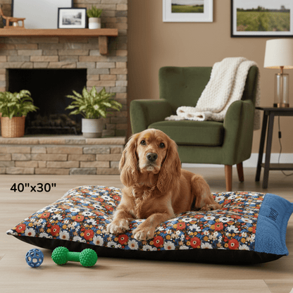 Personalized Floral Pet Bed with Name | Custom Dog Bed or Cat Bed - You're My Kind of Weird