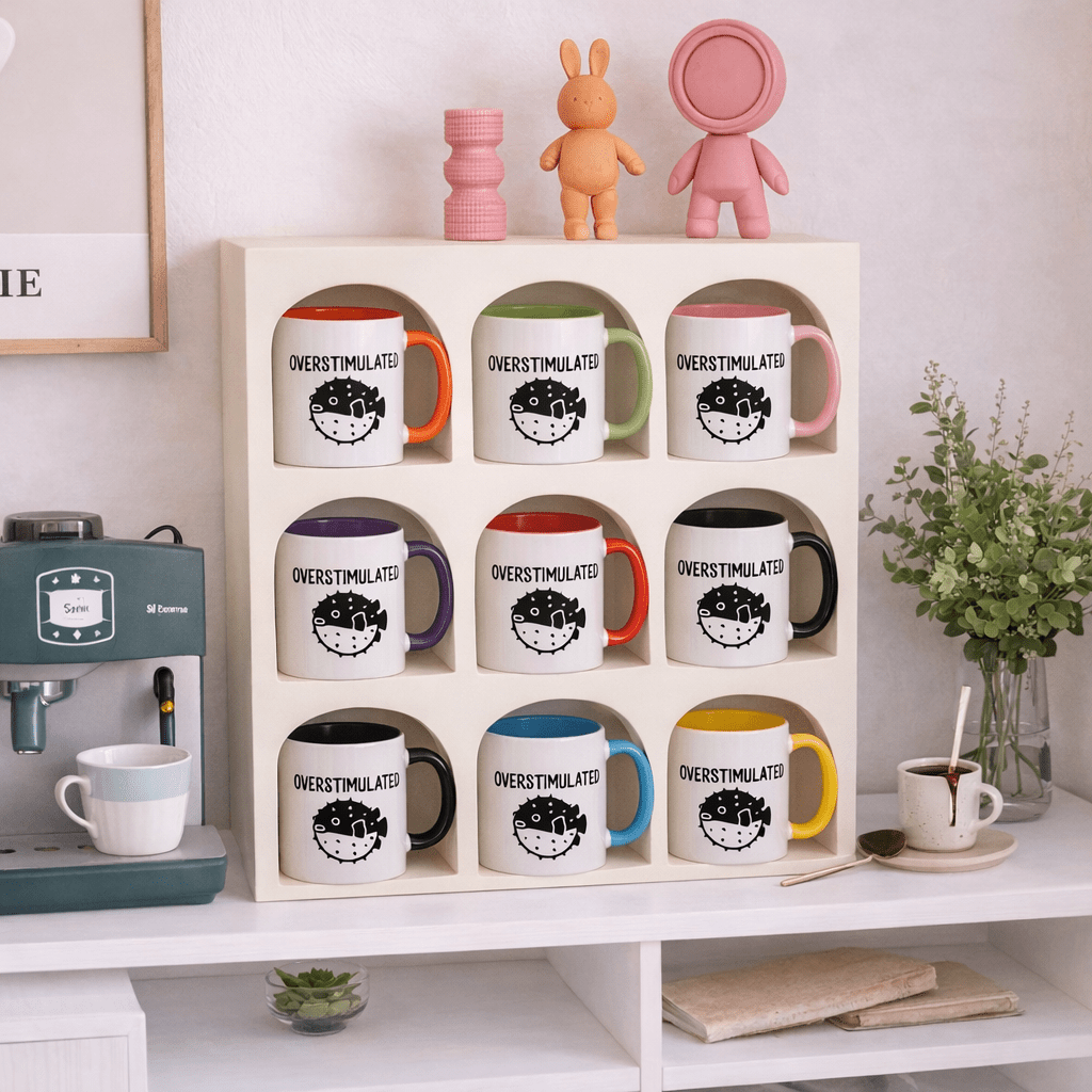 Overstimulated Pufferfish Mug | Accent Coffee Mug 11oz 15oz - You're My Kind of Weird