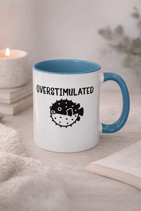 Overstimulated Pufferfish Mug | Accent Coffee Mug 11oz 15oz - You're My Kind of Weird