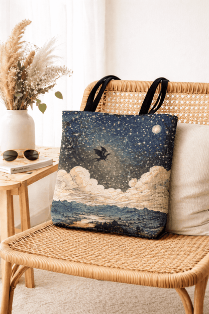 Woven Tote — Dreamy Dragon Night Sky Mosaic Tote Bag - You're My Kind of Weird