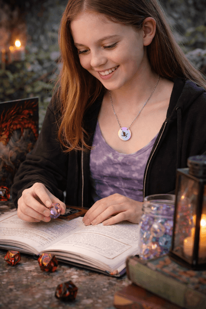Dragon Engraved Necklace Stainless Steel Circle Pendant Necklace, Gothic Dragon Medallion, DnD Gift, Everyday Dragon Jewelry - You're My Kind of Weird