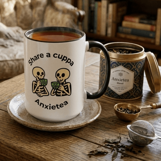 Share a Cuppa Anxietea Skeleton Mug - You're My Kind of Weird