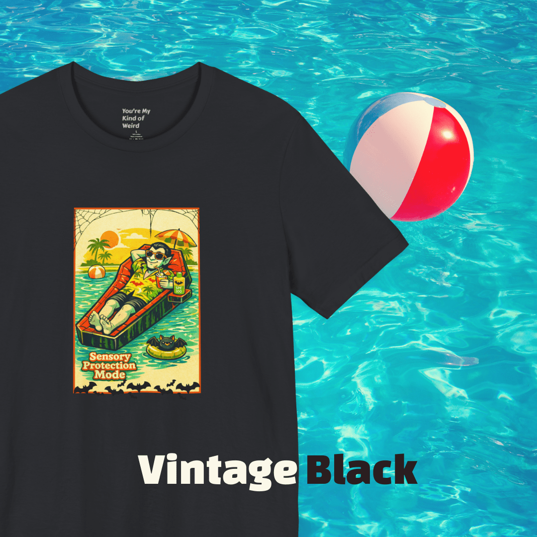 Sensory Protection Mode Vampire Shirt | Goth Summerween Tee - You're My Kind of Weird