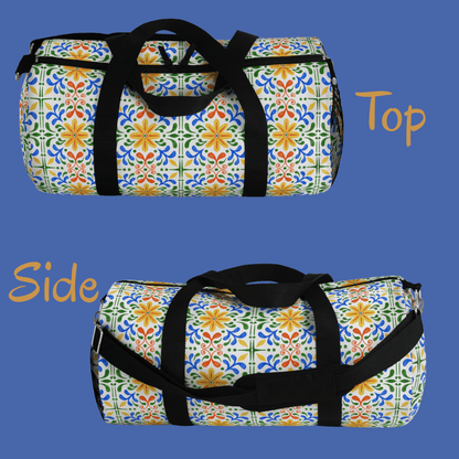 Dopamine Mediterranean Tile Duffle Bag | Colorful Travel Gym Bag - You're My Kind of Weird